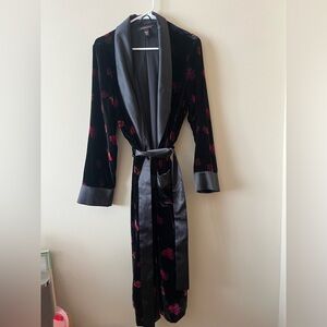 NWOT Victoria’s Secret Velvet Floral Satin Robe